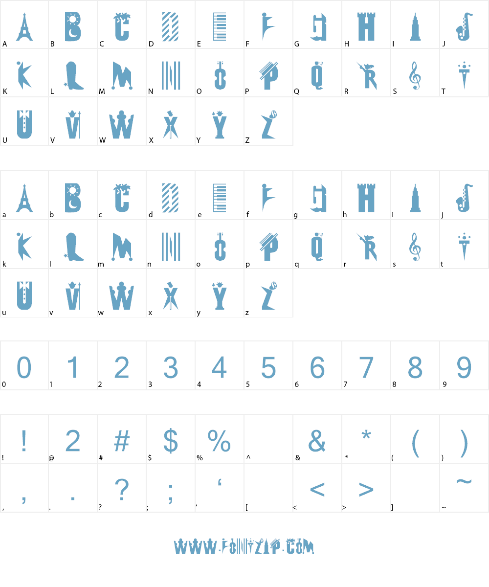 101! Abstrakt DeZign Font Character